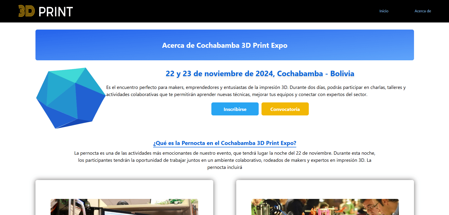 Landing Page 3D Printer Hackathon